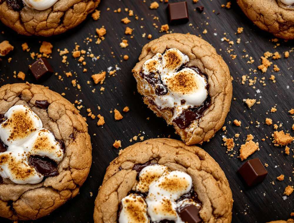 S'mores cookie with toasted marshmallow